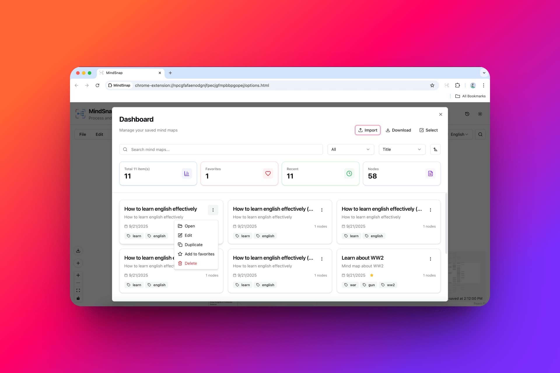 MindSnap Dashboard: The Home for Your Ideas