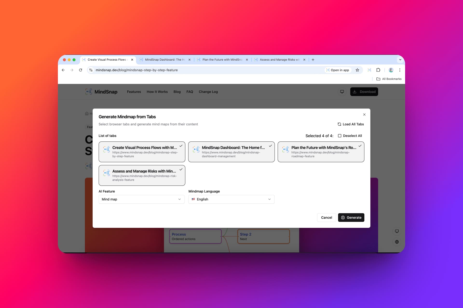 MindSnap Tab Manager: Transform Multiple Browser Tabs into One Unified Mind Map